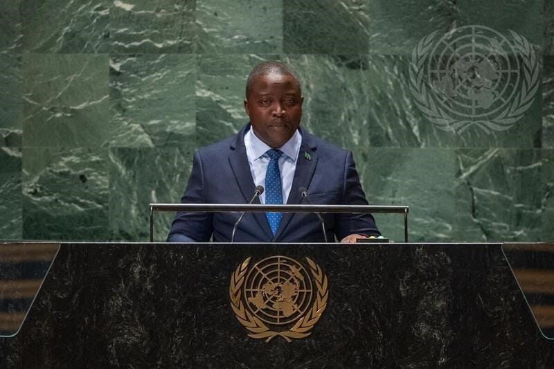 Hon. Stanley K.  Kakubo, M.P, Minister of Foreign Affairs and International Cooperation addressing the General Debate of the 78th Session of the United Nations General Assembly, at the United Nations Headquarters in New York