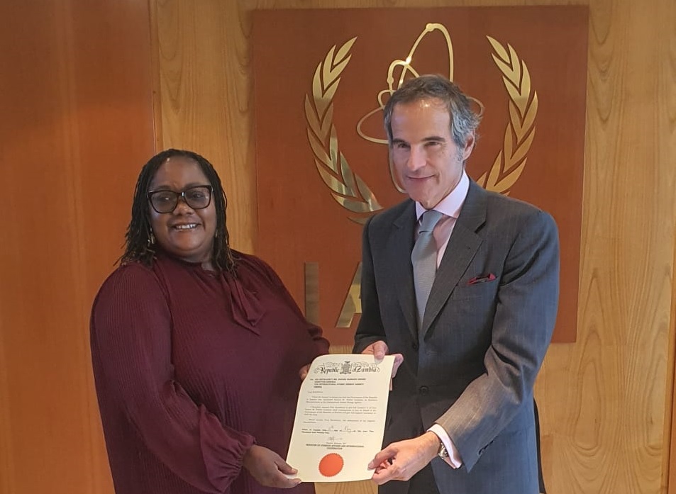 Her Excellency, Ambassador Eunice Luambia presented credentials to IAEA Director General, Mr. Rafael Mariano Grossi